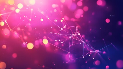 Abstract polygonal vector science background with connecting dots and lines.