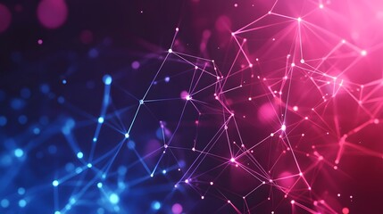 Abstract polygonal vector science background with connecting dots and lines.