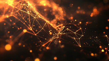 Abstract polygonal vector science background with connecting dots and lines.