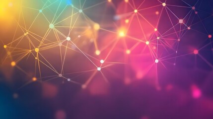 Abstract polygonal vector science background with connecting dots and lines.