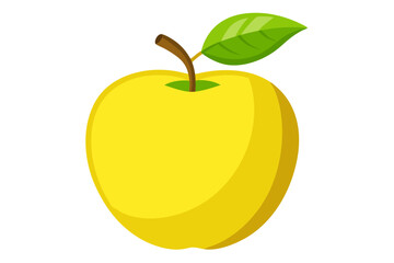 Sticker -  Cute ripe apple vector art illustration