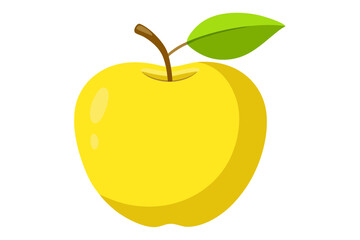 Poster -  Cute ripe apple vector art illustration