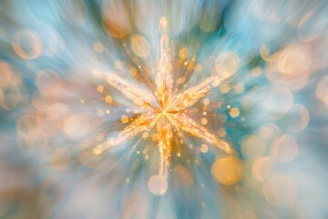 Poster - Abstract Golden Starburst with Blurred Bokeh Lights