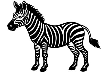 Sticker - Illustration of standing cute zebra foal