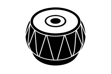 Canvas Print - Tabla Indian drum against a white background