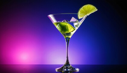 Wall Mural - Martini Cocktail with Lime Garnish