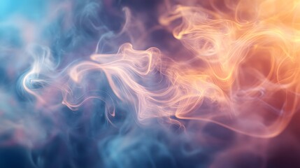 Wisps of smoke twisting through a softly lit background creating a sense of fluid motion