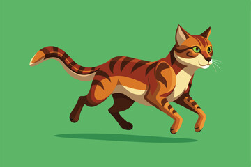 Wall Mural - cat running vector illustration.