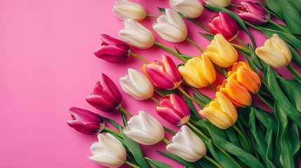 Wall Mural - Colorful tulip arrangement