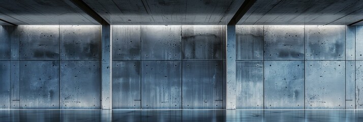 Wall Mural - Concrete walls and a sleek, minimalist design. AI.