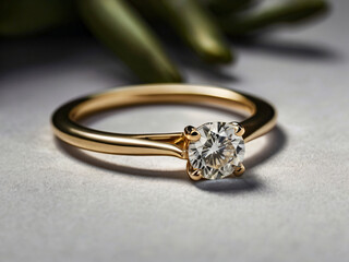 Wedding ring embellished with a brilliant diamond.