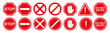 © Cristian Valderas - set de señaléticas de stop de advertencia - Vector de stock