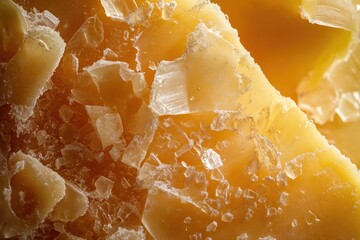 Wall Mural - Close-up of Broken Caramel Candy with White Sugar Crystals