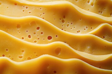 Poster - Close-up of Wavy, Yellow, Swiss Cheese with Holes