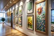 © Introvertia - Gallery wall featuring collection of floral paintings