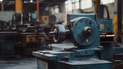 Wall Mural - Electric wheel grinding on steel structure in factory. 