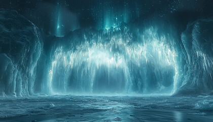 Wall Mural - blue wave in dark water, mysterious night beauty. generated by ai