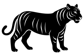 Tiger Silhouette | isolated vector silhouette illustration on white background