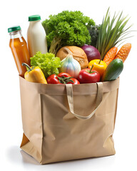 Canvas Print - groceries in a basket