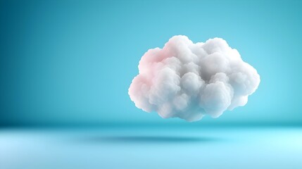 Sleek 3D cloud icon with interconnected server nodes floating in a soft gradient background showcasing a modern digital network and cloud hosting services