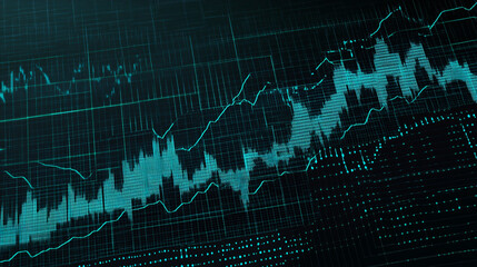 an abstract stock market chart in graphite grey with subtle teal accents