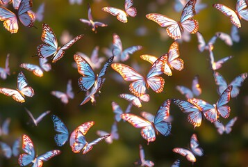 Holographic Butterfly Swarm A swarm of holographic butterflies f