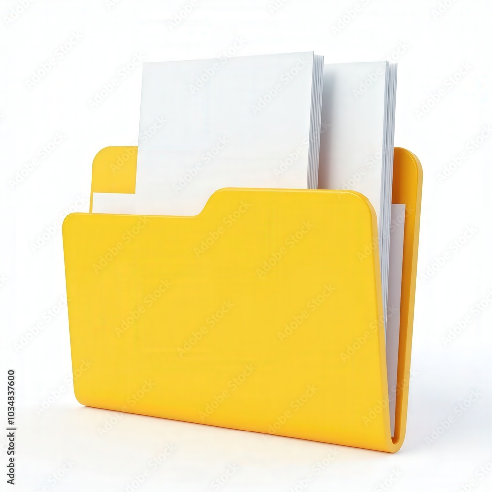 Yellow Folder with Papers . Stock Photo | Adobe Stock