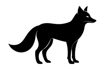 fox silhouette | isolated vector silhouette illustration on white background