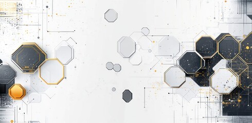 Abstract Tech Background with Hexagons