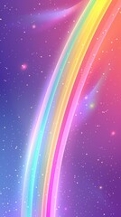 Wall Mural - a colorful rainbow against a twinkling purple sky. ai.