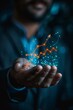 © AlirezA - A business professional displaying a glowing upward trend in graphs while presenting innovative financial concepts in a modern office setting