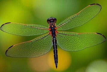 Dragonfly wing venation pattern forming an intricate