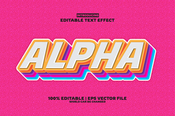 Alpha editable text effect in new modern trend style