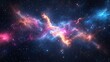 © VRVisionary - High resolution deep space image featuring a 3D cartoon rendering of a nebula perfect for science fiction fantasy themes and suitable for wallpaper and print
