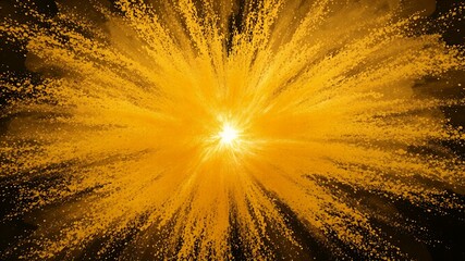 Canvas Print - Abstract golden explosion with a black background.