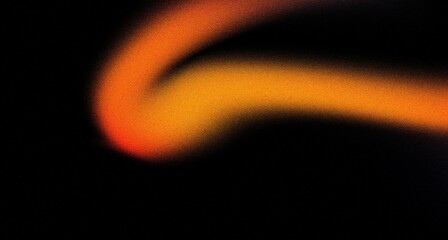Wall Mural - Grainy background noisy yellow orange abstract glowing color wave on black backdrop vibrant dark banner poster design