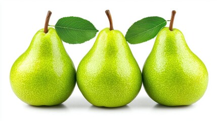 Wall Mural - A photostock images of fresh pears, isolated on white background, High Quality