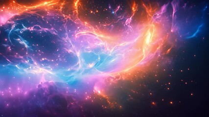 Wall Mural - A vibrant space scene featuring a multitude of stars shining brightly against a colorful backdrop, A vast network of wormholes connecting different galaxies