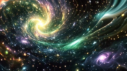 Wall Mural - An Video capturing the vast expanse of space filled with numerous stars shining brightly against a dark backdrop, A vast network of wormholes connecting different galaxies