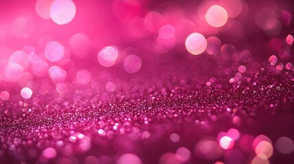 Wall Mural - abstract pink glitter bokeh background featuring shimmering lights and sparkles evoking a festive an