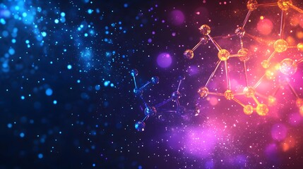 Wall Mural - Molecular Structure with a Glittery Background