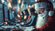 © romanets_v - Santa claus working in call center during christmas season