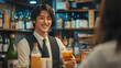 © Siasart Studio - Bartender Serving Beer in a Bar with a Happy Expression
