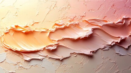 Fototapete - The artwork showcases a rich blend of peach and cream colors with dynamic, layered textures that create an inviting atmosphere. The design invites viewers to explore its tactile dimension.