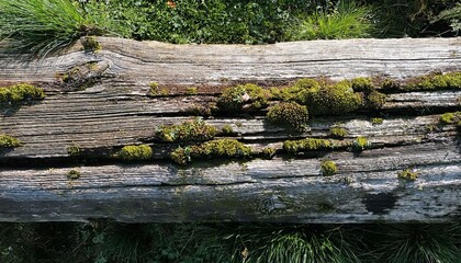 Holz Texturen Ansichten Vergrault Vermodert Verwuchert alt Moos bewachsen 