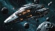© Muhawaii - Design a space vessel weaving through asteroids, sleek and high-tech