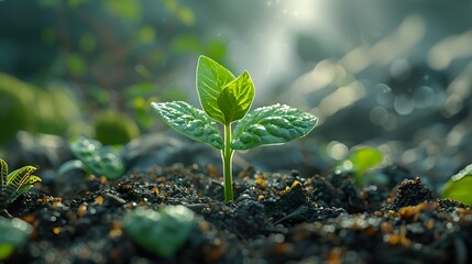 New Life Sprouting: A Close-Up View of a Seedling