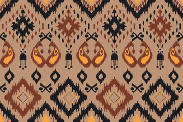 Ikat paisley embroidery on the fabric in Indonesia,India and asian countries.geometric ethnic oriental seamless pattern.Aztec style. illustration.design for texture,fabric,clothing,wrapping,carpet