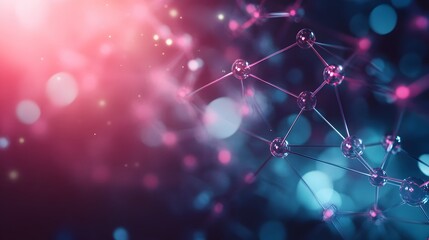 Template for science and technology presentation. Plexus style background. 
