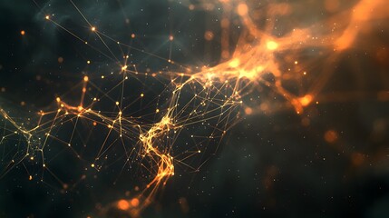Template for science and technology presentation. Plexus style background. 